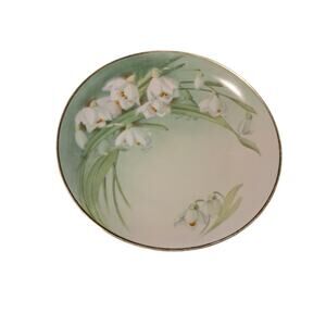 Antique Bavaria Hand Painted Porcelain Plate "Snowberries" SIGNED Renault